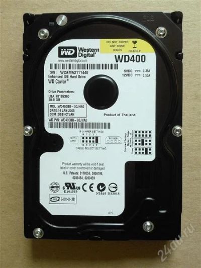 Лот: 1989181. Фото: 1. Western Digital WD400BB. Жёсткие диски (HDD)