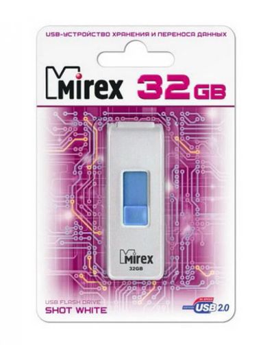 Лот: 16172785. Фото: 1. USB 32 Gb Mirex Shot white. USB-флеш карты