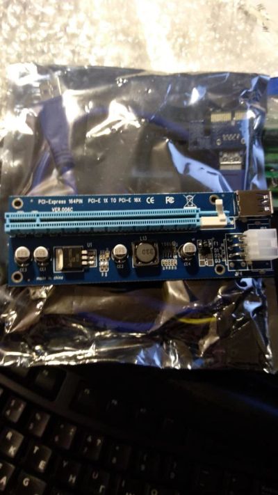 Лот: 17236620. Фото: 1. Райзер (Riser) PCI-E 1x to 16x... Шлейфы, кабели, переходники