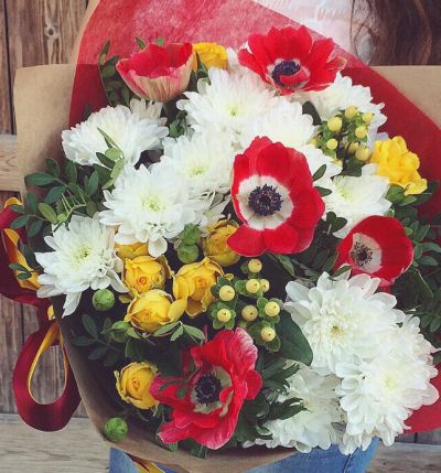 Лот: 7501216. Фото: 1. Сборный букет. Цветы на Щорса... Свежие цветы