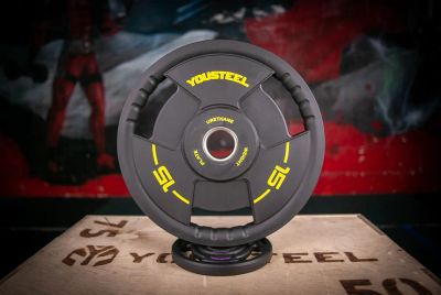 Лот: 24327074. Фото: 1. Диск TPU 15 kg YouSteel 3 Handle. Штанги, блины
