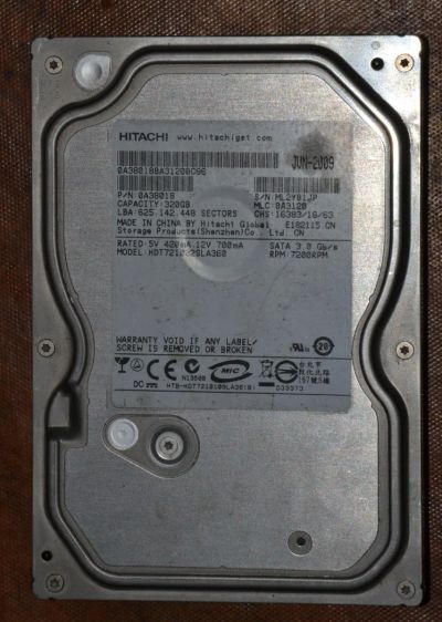 Лот: 7193664. Фото: 1. Hitachi Deskstar HDT721032SLA360. Жёсткие диски (HDD)