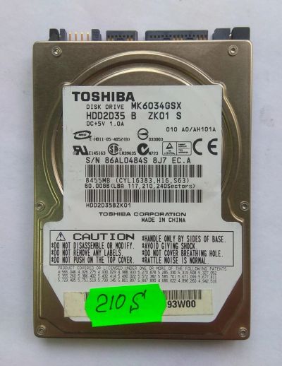 Лот: 15689298. Фото: 1. Жесткий диск Toshiba MK6034GSX... Жёсткие диски (HDD)