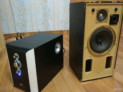 Лот: 12734006. Фото: 1. Сабвуфер с колонкой. Акустические системы