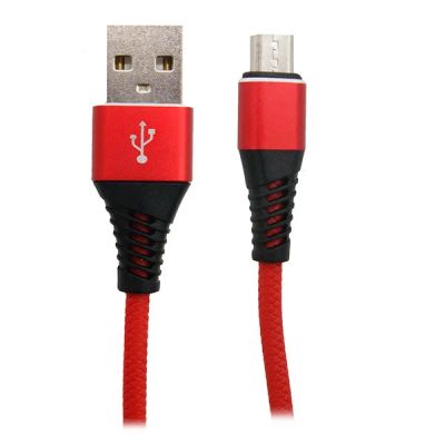 Лот: 16528590. Фото: 1. USB кабель microUSB Lace 2A красный... Дата-кабели, переходники