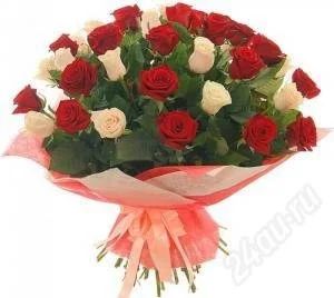 Лот: 2849720. Фото: 1. Букет mix из 23 роз красных и... Другое (сувениры, подарки)