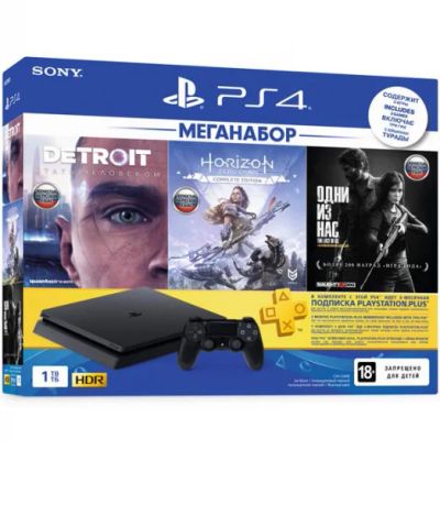 Лот: 14576462. Фото: 1. Sony PlayStation 4 Slim Black... Игровые приставки, консоли