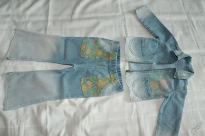 Лот: 5573387. Фото: 1. Джинсовый костюмчик 1-3 лет. Брюки, шорты, джинсы