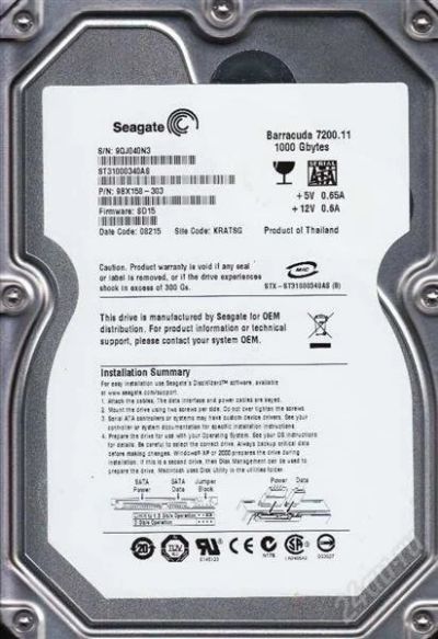 Лот: 1174083. Фото: 1. 1 ТБ, 32 МБ кэш, SATA300, Seagate... Жёсткие диски (HDD)