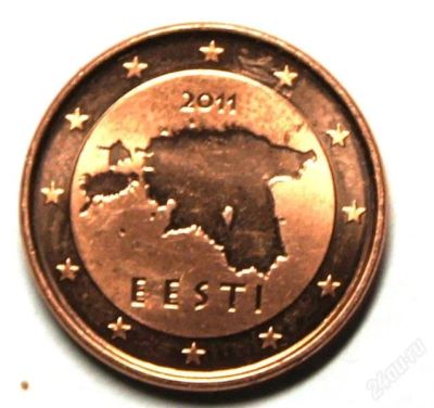 Лот: 2532816. Фото: 1. Эстония. 1 евроцент 2011 г.(434... Европа