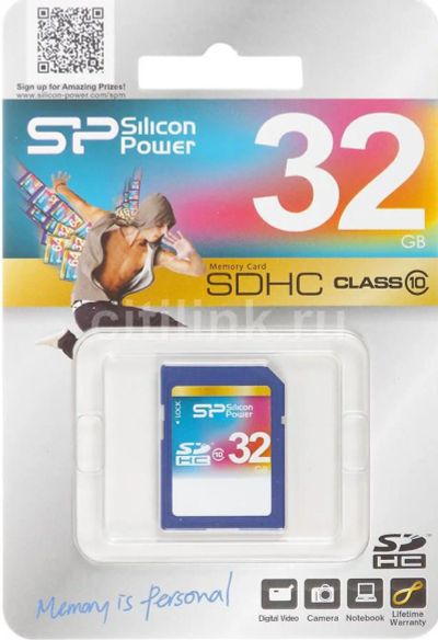 Лот: 6703873. Фото: 1. Silicon Power SDHC Card 32GB Class... Карты памяти