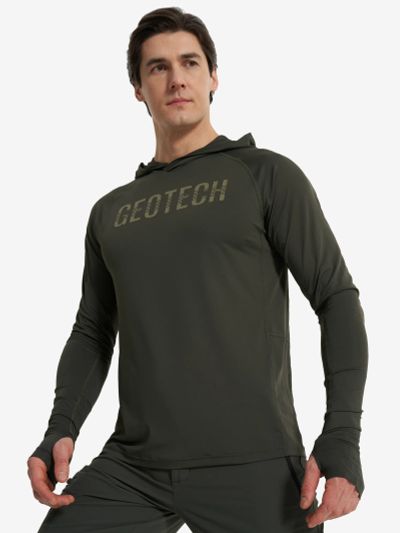 Лот: 25001030. Фото: 1. Лонгслив мужской Geotech, Зеленый. Другое (спортивная одежда)