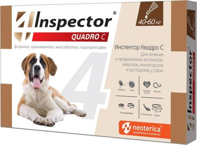 Лот: 18925672. Фото: 1. Инспектор Inspector Quadro Капли... Лекарства для животных, ветеринарные препараты