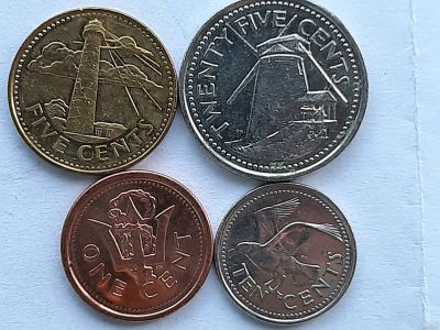 Лот: 16755539. Фото: 1. Набор монет Барбадоса, 4 шт. Наборы монет