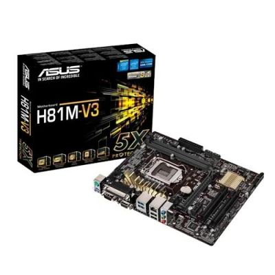Лот: 8658647. Фото: 1. Материнская плата ASUS H81M-V3... Материнские платы