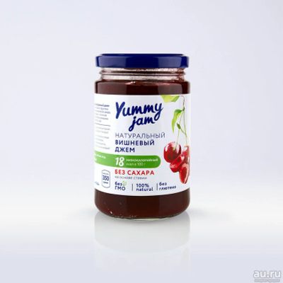 Лот: 13734348. Фото: 1. Джем Yummy Jam вишневый (низкокалорийный... Диетическое питание