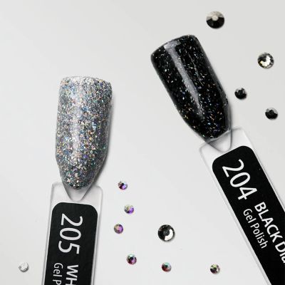 Лот: 4279359. Фото: 1. Гель-лак PNB Black & White Diamonds... Лак для ногтей