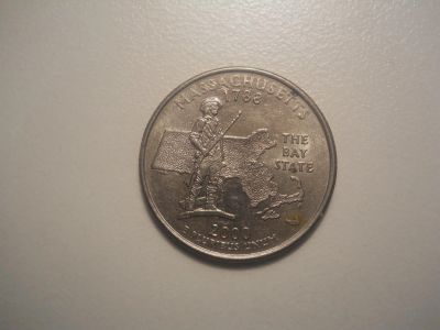 Лот: 5296525. Фото: 1. 25 центов США (квотер). Штат Массачусетс... Америка