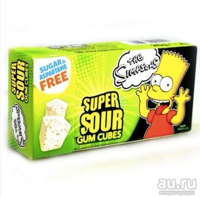 Лот: 8916886. Фото: 1. Жвачка The Simpsons кислая. Другое (кондитерские изделия, конфеты)