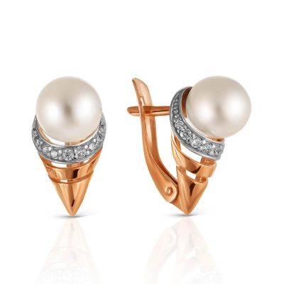 Лот: 23864933. Фото: 1. Серьги TALANT из золота с жемчугом... Серьги, каффы