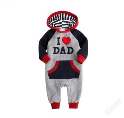 Лот: 4518691. Фото: 1. Комбинезон I love dad 80-90см. Костюмы, пиджаки, комбинезоны