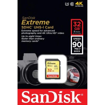 Лот: 9216666. Фото: 1. Карта памяти SANDisk Extreme SDHC... Карты памяти