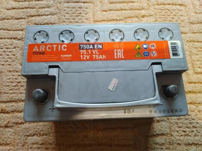 Лот: 16707426. Фото: 1. Аккумулятор 75 ач TITAN arctic... Аккумуляторы