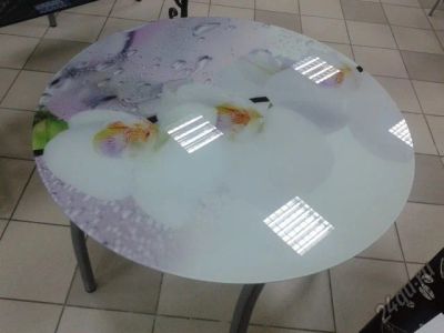 Лот: 5707858. Фото: 1. Стол кухонный триплекс "Орхидеи... Другое (кухонная мебель)