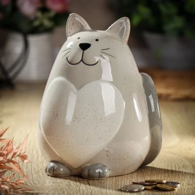Лот: 24377345. Фото: 1. Копилка Котя, 14х12х18 см, керамика... Копилки