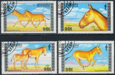 Лот: 25511251. Фото: 1. 1988. Монголия. Дикие лошади... Марки