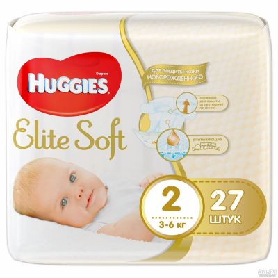 Лот: 13772019. Фото: 1. Подгузники Huggies для новорожденных... Детская гигиена