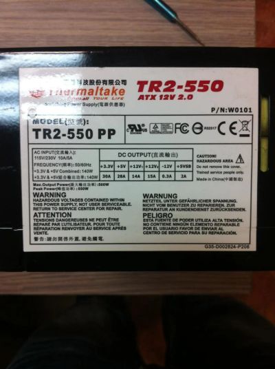 Лот: 4803249. Фото: 1. Блок питания 550W Thermaltake... Корпуса, блоки питания