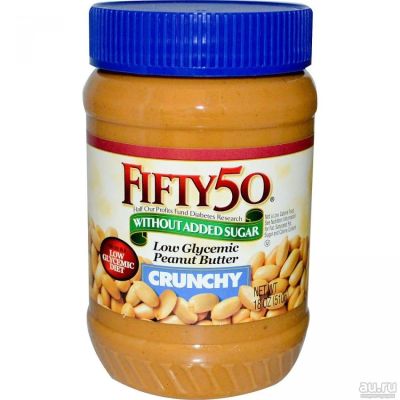 Лот: 9858615. Фото: 1. Арахисовое масло Fifty 50 с низким... Диетическое питание