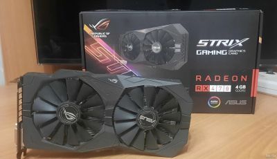 Лот: 18499175. Фото: 1. Видеокарта Asus Strix RX470 4GB... Видеокарты