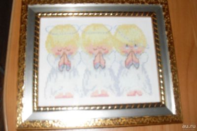 Лот: 8754011. Фото: 1. картина " 3 ангелочка " (картина... Картины, рисунки