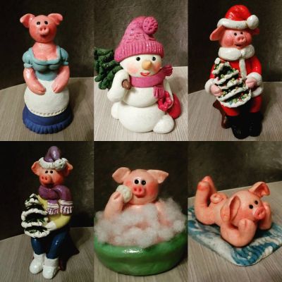 Лот: 12747292. Фото: 1. Новогодние подарки из соленого... Фигурки, статуэтки