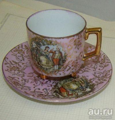 Лот: 17545264. Фото: 1. Кофейная пара винтажная с галантной... Другое (антиквариат)