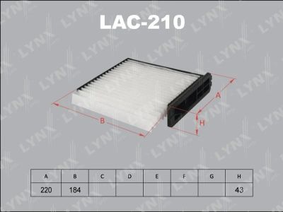 Лот: 13357183. Фото: 1. Lynx LAC-210 Салонный фильтр. Расходные материалы
