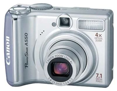 Лот: 3098799. Фото: 1. фотоаппарат canon powershot a550... Цифровые компактные