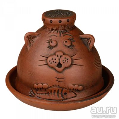 Лот: 14586247. Фото: 1. Масленка глиняная "Кот". Предметы сервировки