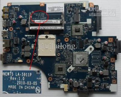 Лот: 5209138. Фото: 1. мат плата от ACER 5552g(неисправна... Материнские платы