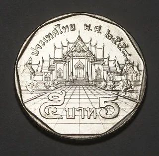 Лот: 11574097. Фото: 1. Таиланд.5 бат 2015 г.(d.L63). Азия