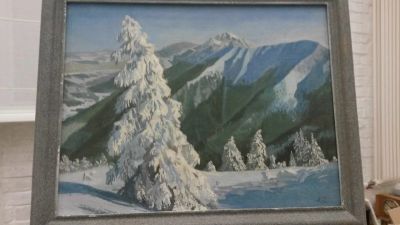 Лот: 12667414. Фото: 1. Картина "Зима в Саянах" 1988г... Картины, гравюры