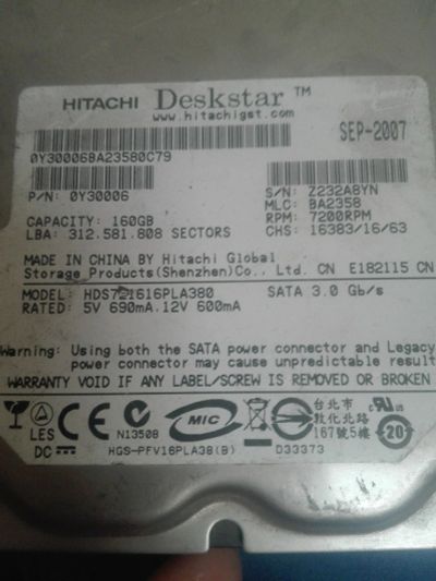 Лот: 16835202. Фото: 1. Жёсткий диск. Жёсткие диски (HDD)