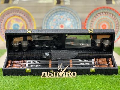 Лот: 18878148. Фото: 1. Шампура в кейсе "Средний". Мангалы, грили, коптильни