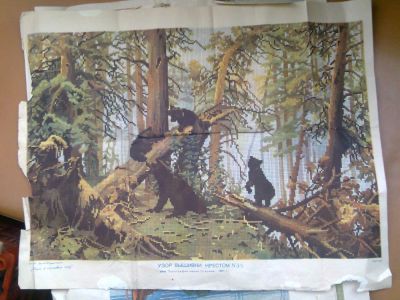 Лот: 4262293. Фото: 1. узор вышивки крестом "Утро в сосновос... Другое (антиквариат)