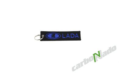 Лот: 17212415. Фото: 1. Брелок LADA ткань черный. Брелоки для ключей