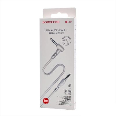 Лот: 22144903. Фото: 1. Кабель BOROFONE AUX BL10 1M White. Шнуры, кабели, разъёмы