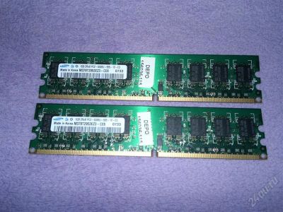 Лот: 988929. Фото: 1. Samsung DDR2 1Gb PC2-5300U = 2шт... Оперативная память