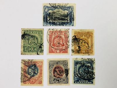 Лот: 23963384. Фото: 1. Герб и достопримечательности Мексики... Марки